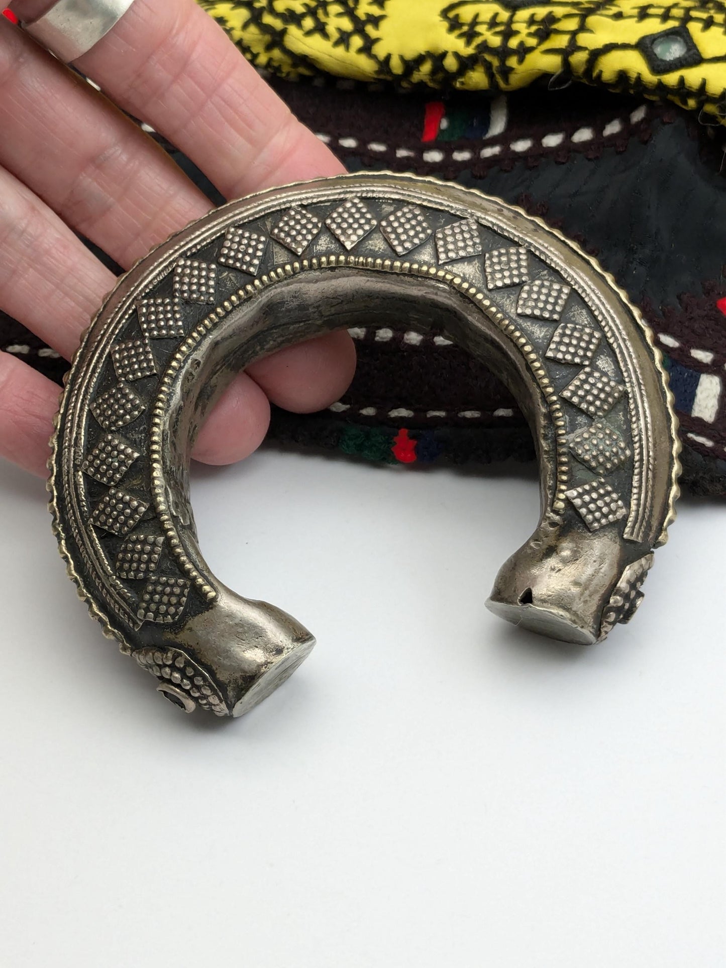 Vintage Afghan Tribal Cuff 6" Wrist Small Bracelet Unique (17323)