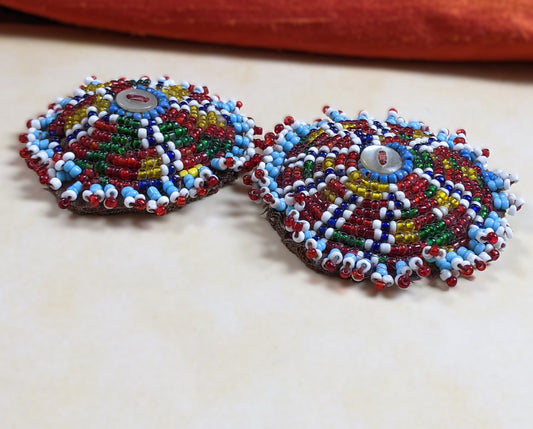 Matching Vintage Kuchi Tribal Beaded Gul Domed (16126)