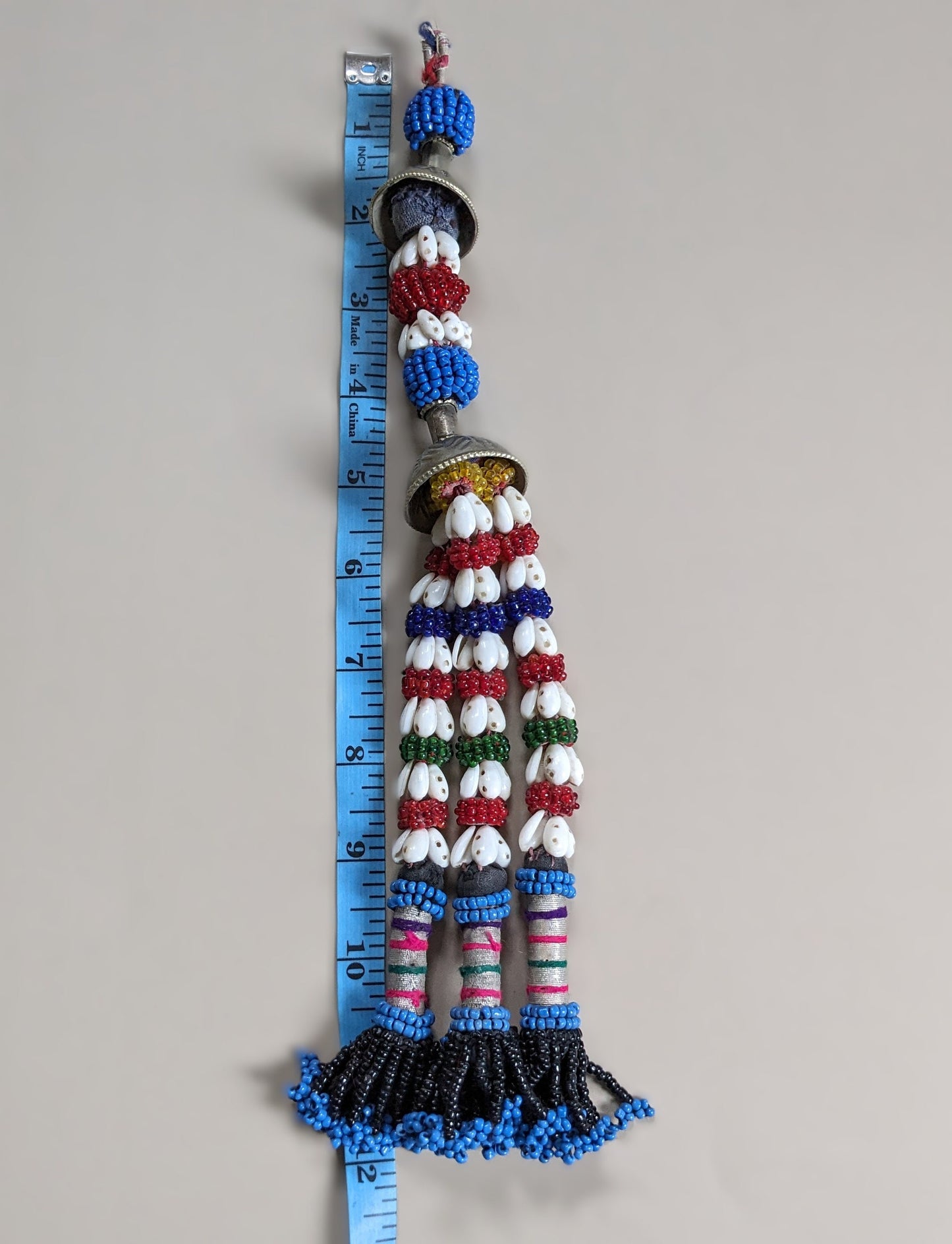 Beaded Tribal Tassel from Baluchistan Ethnic Adornment 12" (16318)