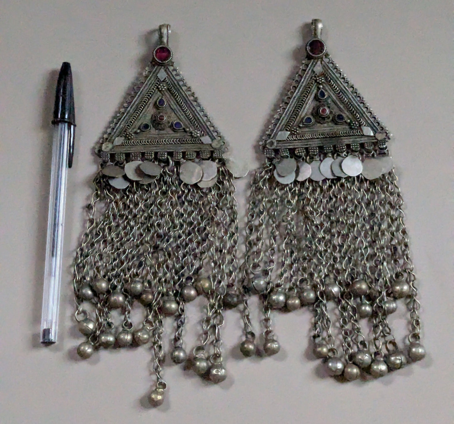 Matching Vintage Kuchi Tribal Pendants Hair Jewelry Large Adornment (16366)