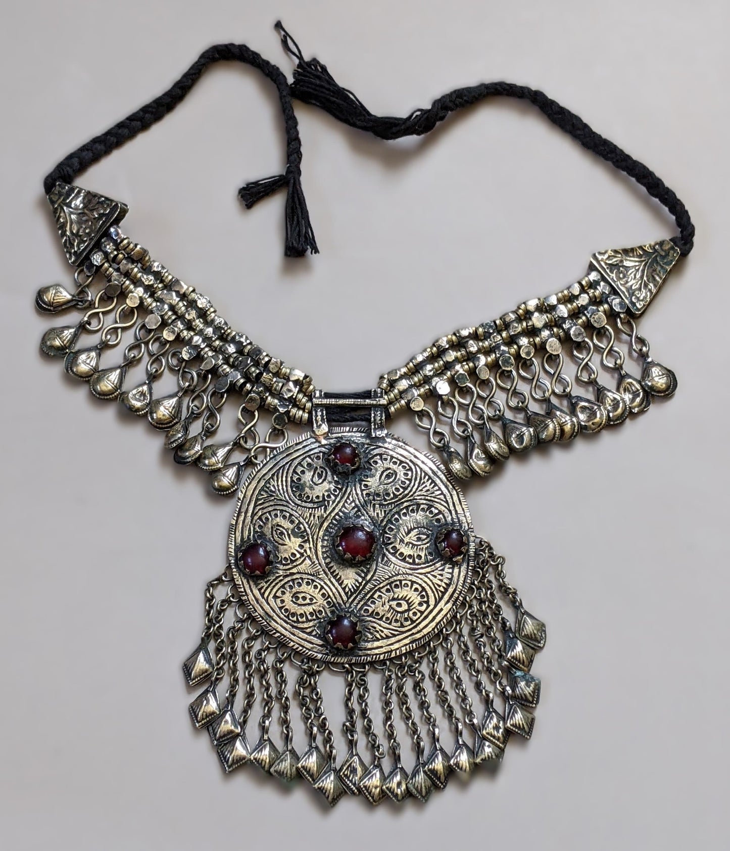 Vintage Kashmiri Choker Polished Restrung Unique Tribal Jewelry (16276)