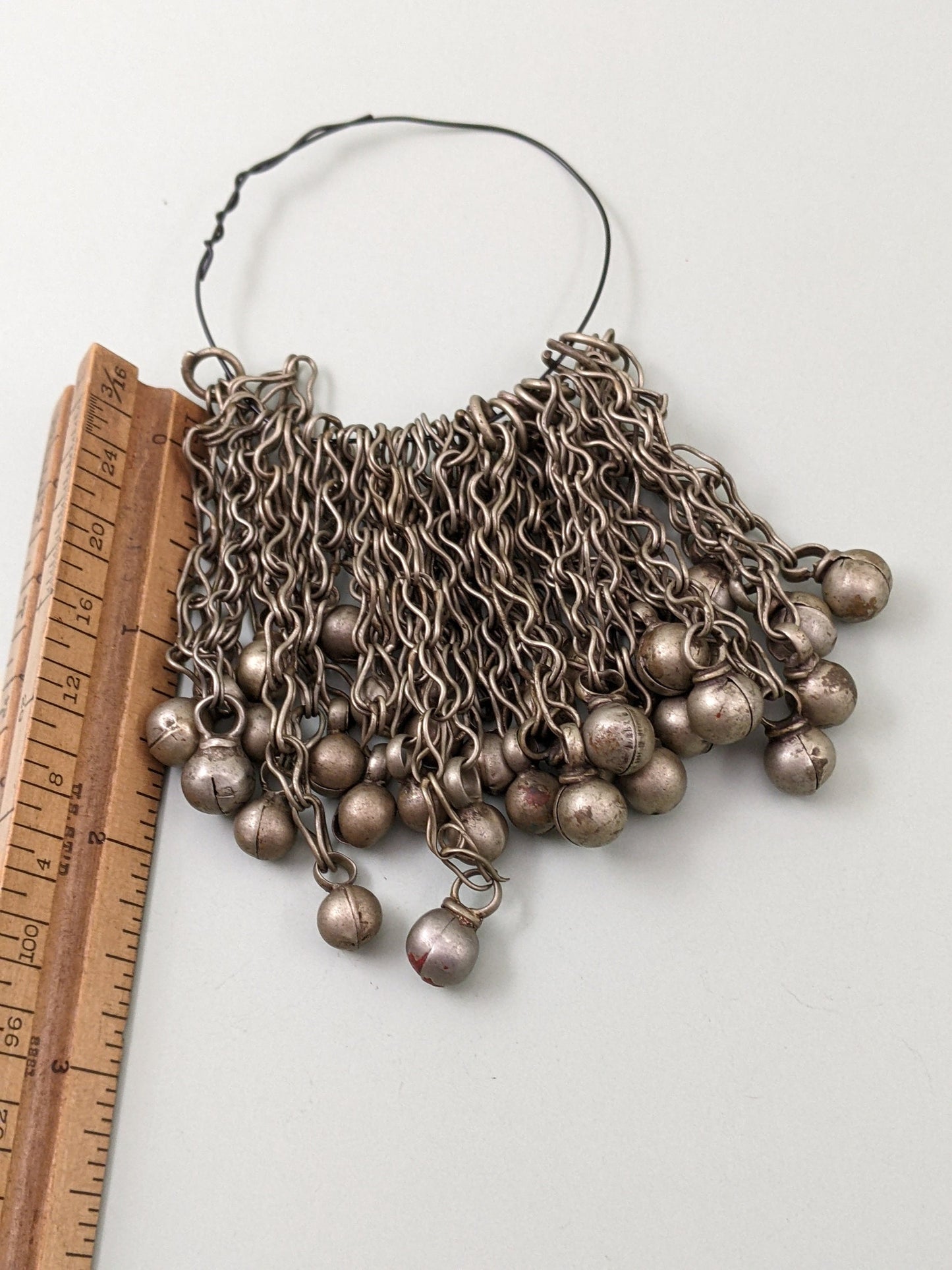 31x Round Baubles Vintage Kuchi Tribal Jewelry Findings on Chain (#14846)