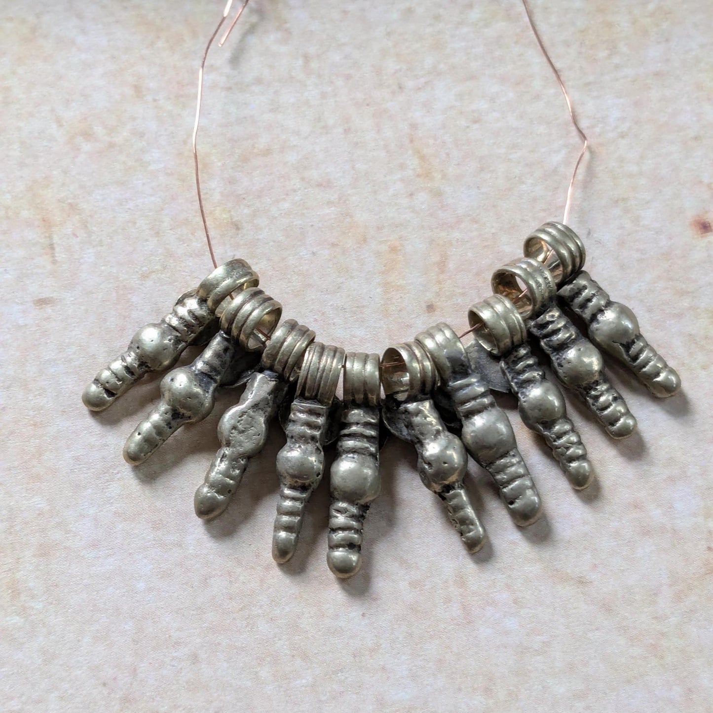 Vintage Tribal Spacer Charms Rustic Ethnic Findings 10 Charms (17066)