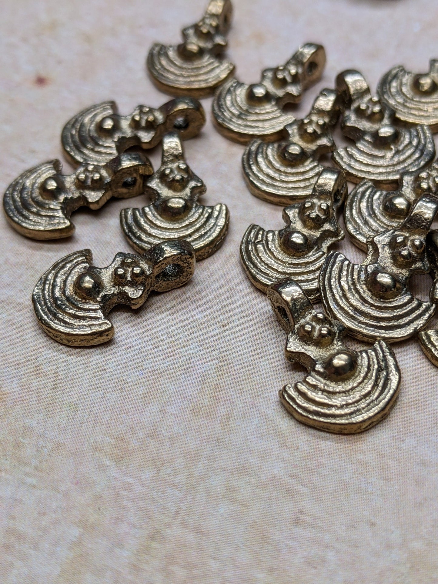 Golden Brass Charms 15x11mm Jewelry Macramé Supplies Pick Quantity