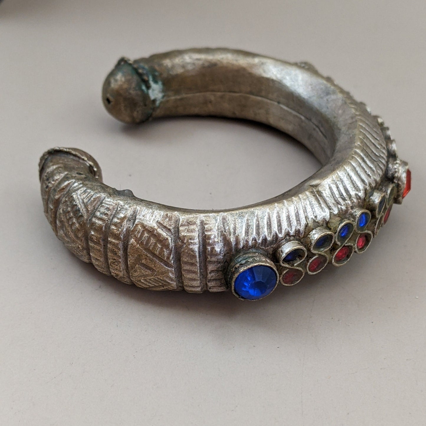 Vintage Small Tribal Cuff from Baluchistan C-Shape Jewelry 6.5" Wrist (15566)