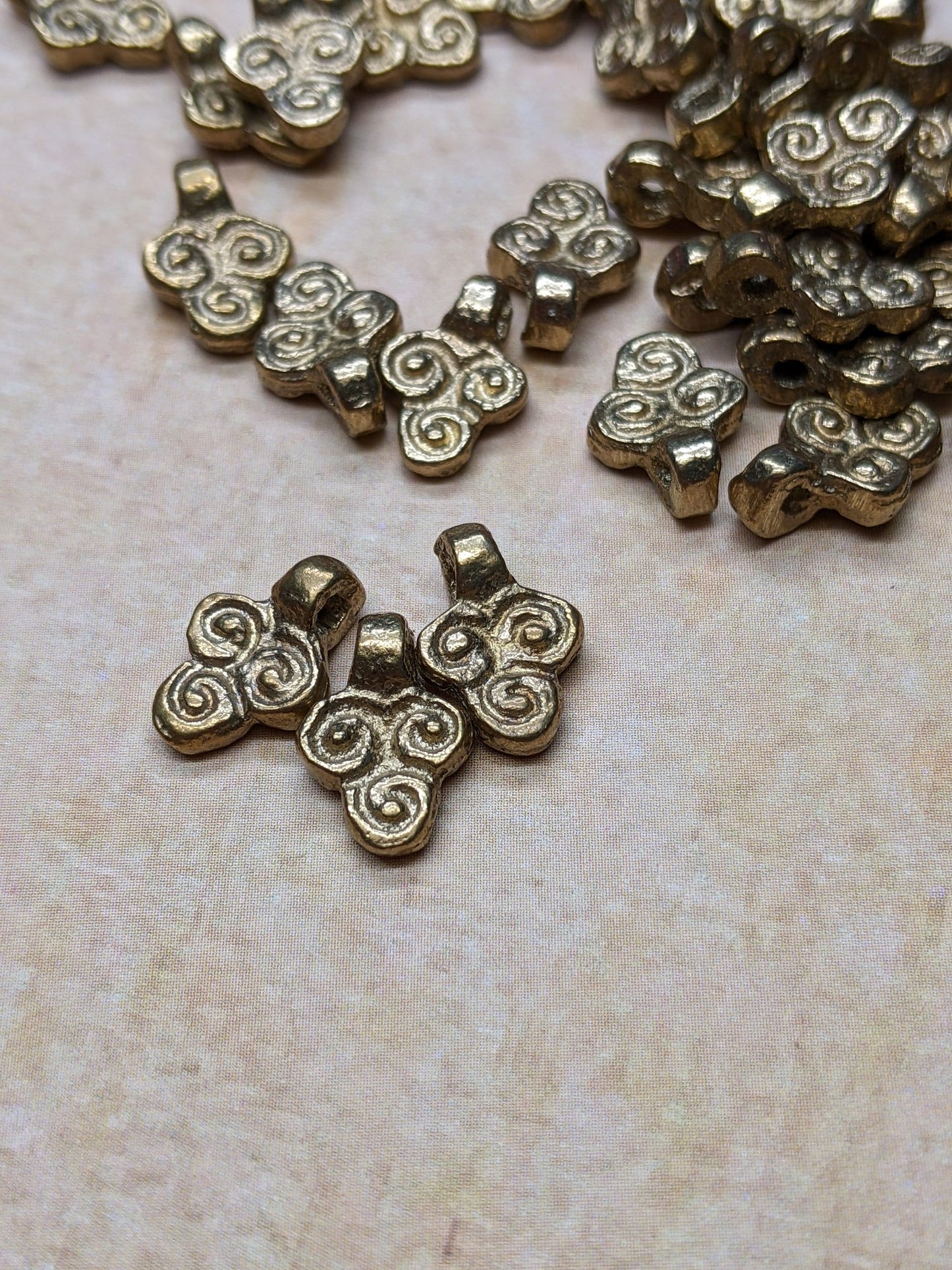 Golden Brass Charms 12x9mm Jewelry Macramé Supplies Pick Quantity